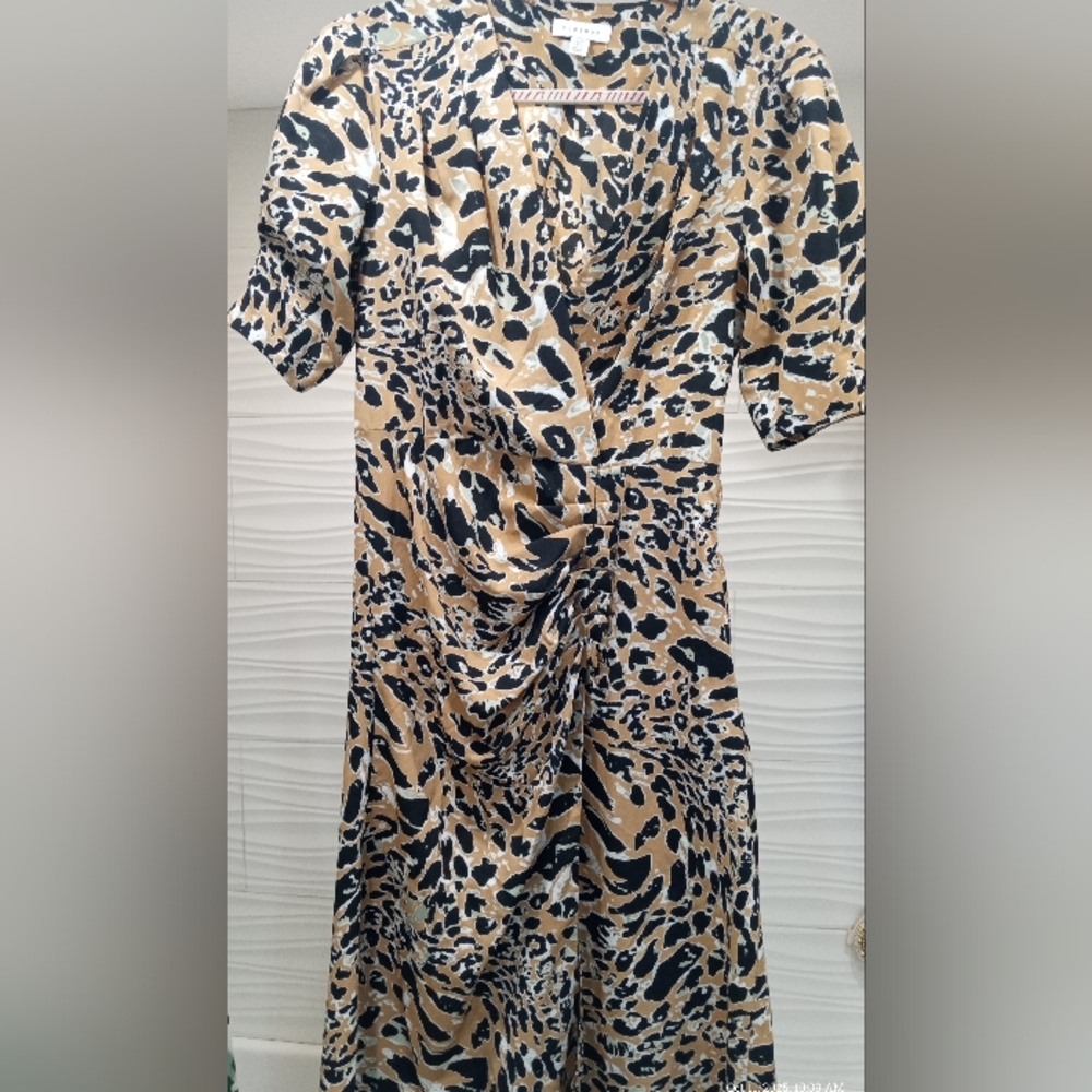 Topshop Animal Print Midi Dress